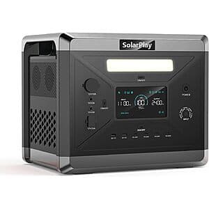 2160Wh SOLARPLAY Q2501 2400W LiFePO4 Portable Power Station $375.70 + Free Shipping