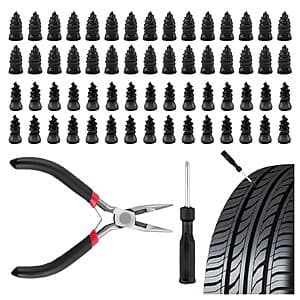 Figpade Tire Repair Kits: 60-Pc Screw-in Rubber Tire Plugs w/ Pliers & Screwdrivers $4.90 & More