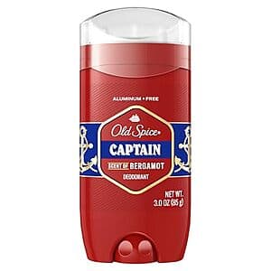 3-Oz Old Spice Aluminum Free Deodorant for Men (Captain with Bergamot) $3.70 w/ Subscribe & Save