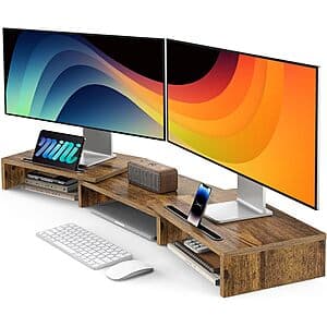 AMERIERGO Dual Monitor Stand Riser (2 Colors) $15