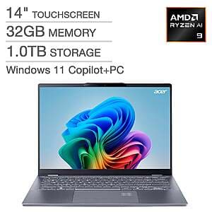 Costco Members: Acer Swift 14" Touch: Ryzen AI 9 365, 1920x1200, 32GB RAM, 1TB SSD $900 + $15 S&H