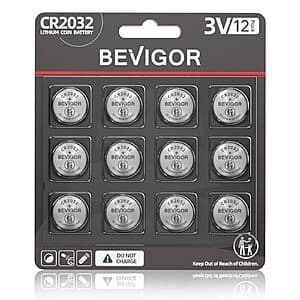12-Pk BEVIGOR CR2032 Lithium 3V Coin Battery $3