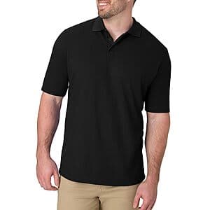 Hanes Men’s X-Temp Short Sleeve Polo Shirt (Black) $5.95