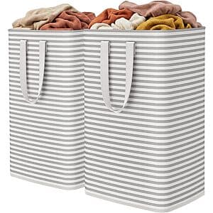 2-Pack 80L Lifewit Collapsible Laundry Baskets w/ Handles (Grey) $12