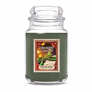 Yankee Candle 22-ounce scented candle in clear glass jar with branded label.