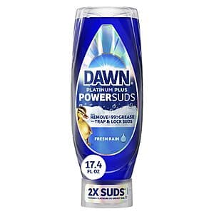17.4-Oz Dawn Platinum Plus PowerSuds Liquid Dish Soap (Fresh Rain) $2.75 w/ Subscribe & Save