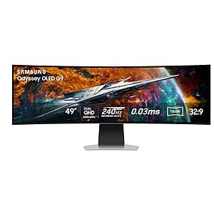 Best Buy Stores: Open Box: 49" Samsung OLED G95SC 5120x1440 240Hz Curved Monitor from $637 + Free Store Pickup (Select Locations)