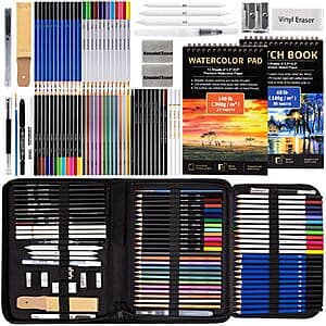 76-Pc Drawdart Art Supplies Drawing Pencils Set $15.40