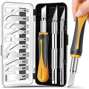 16-Pc MulWark Precision Exacto-Style Hobby Knife Set w/ Blades & Storage Case $7