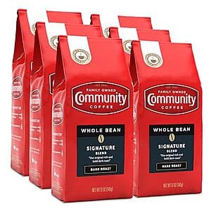6-Pk 12-Oz Community Coffee Whole Bean Coffee (Signature Blend, Dark Roast) $26.35 w/ S&S + Free S&H