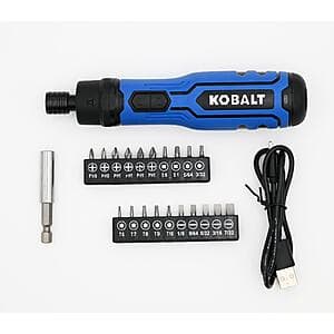 Kobalt 4V Max 1/4" Cordless Screwdriver w/ Battery & USB Cable $17 + Free S&H