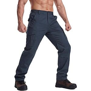 LOOGU Men's Water Resistant Ripstop Cargo / Tactical Pants (various colors) $13