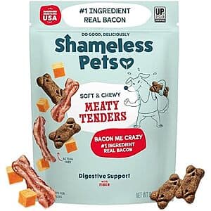 8-Oz Shameless Pets Soft & Chewy Dog Treats (Bacon) $3.15 w/ S&S