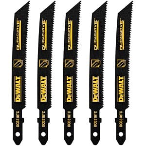 5-Pk DeWALT 3-5/8" 18 TPI T-Shank Medium Metal Cutting Jig Saw Blade $5.25 + Free S&H