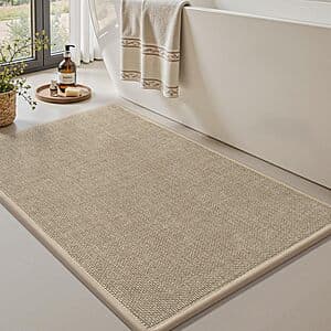 17" x 24" PADOOR Non Slip Washable Bath Mat (Beige) $8.50