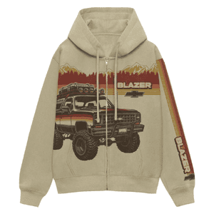Chevy Blazer men's hooded sweatshirt in classic design, available in multiple sizes from M to 3XL.